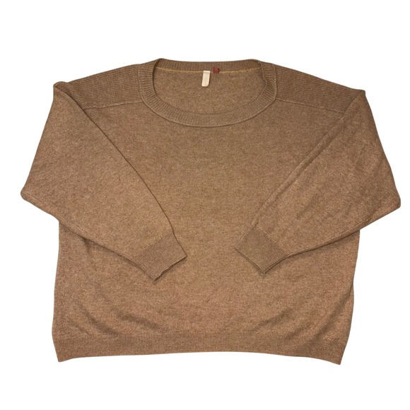 Pilcro and the Letterpress Sweaters - Pilcro Beige Tan 100% Cashmere Scoop Neck Sweater Womens XL